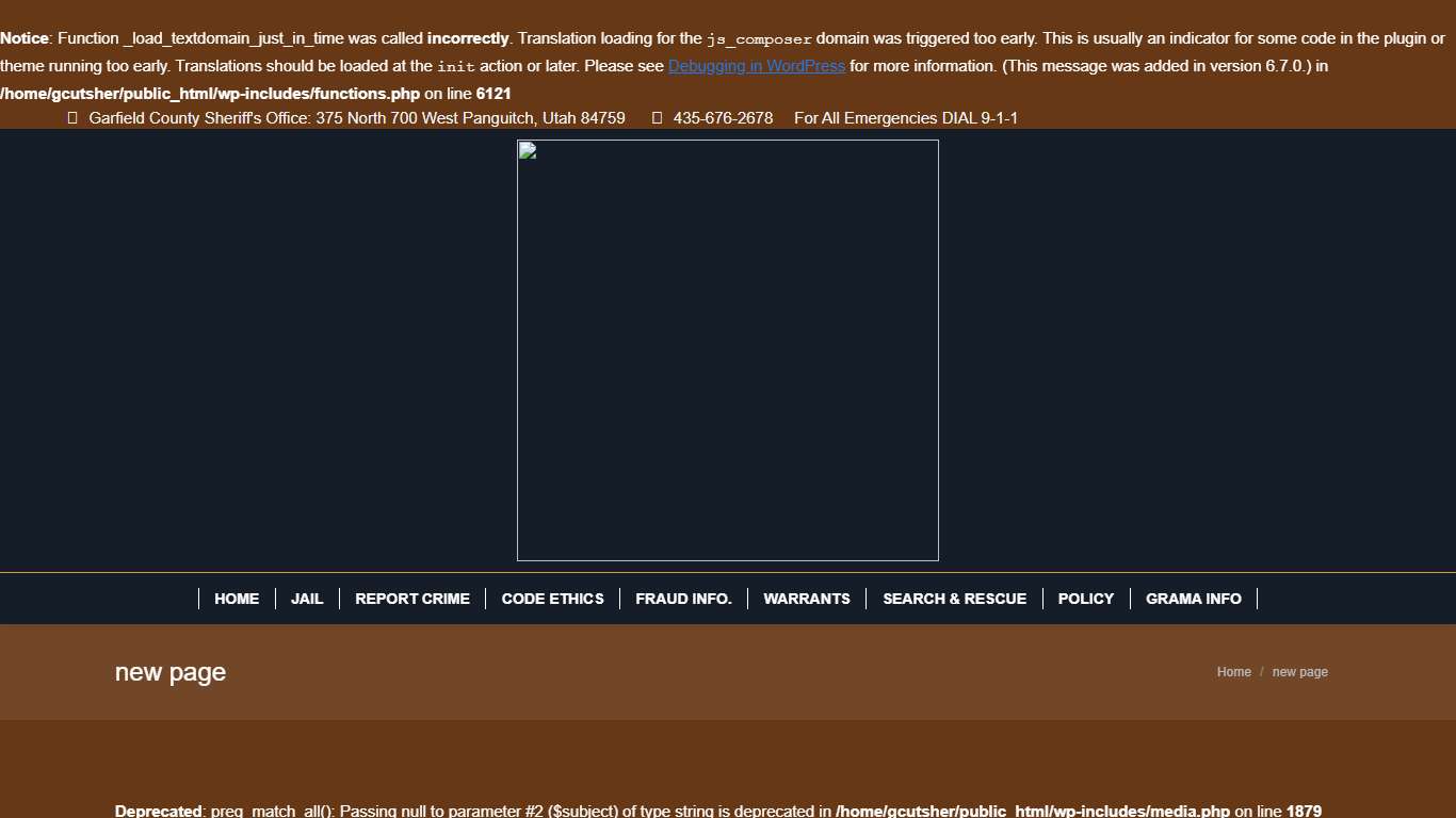 new page – Garfield County Sheriff Panguitch, Utah