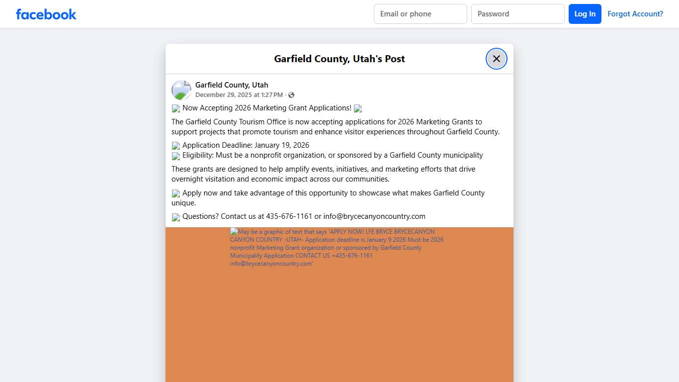 📣 Now Accepting 2026 Marketing... - Garfield County, Utah Facebook